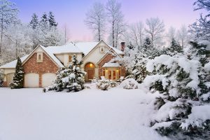 Picture of beautiful home with snow