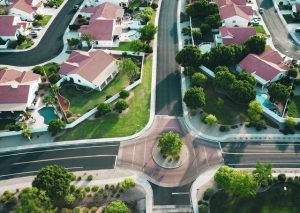 aerial view of a HOA community